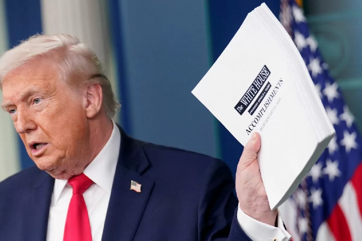 Trump Says He Saved US Economy, Deported 'Vicious Criminals' In Briefing Marking One Year In Office