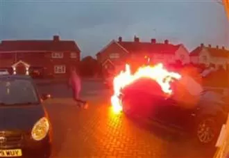 Arson charge after BMW and home ‘engulfed in flames’