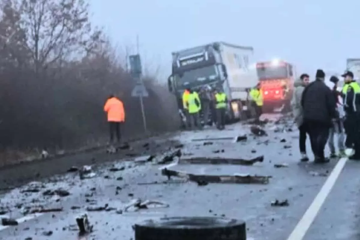 7 Dead As Minibus With Football Fans Breaks Apart In Head-On Romania Highway Collision | Video