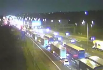 Gridlock builds for miles after rush hour motorway smash