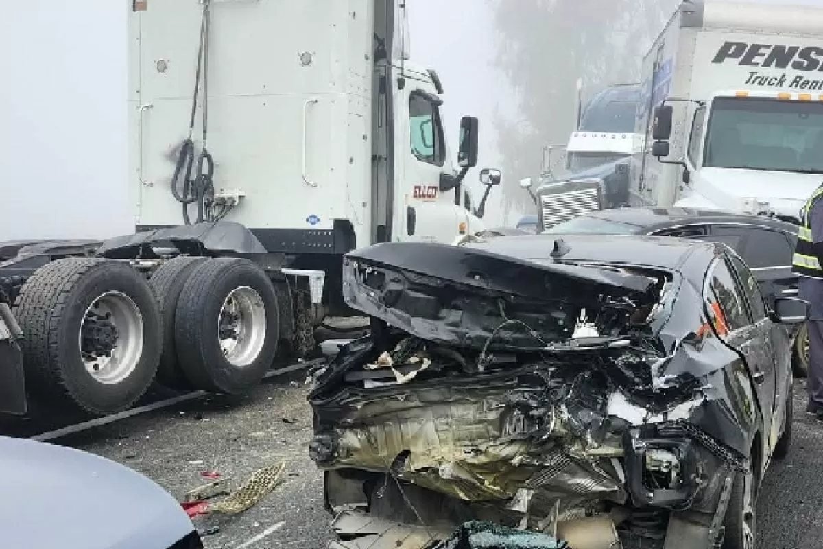 10 Hurt As Thick Fog Triggers 59-Vehicle Pile-Up On California Highway Amid Intense Cold Across US
