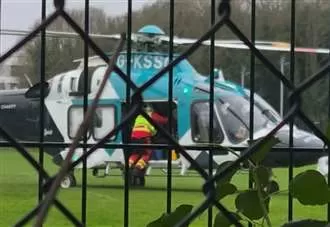Air ambulance lands in school field after person ‘collapses’