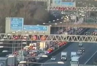 Three-mile queues on motorway after smash