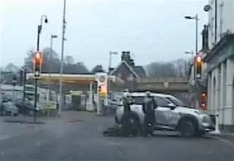 Watch: Motorbike leads officers on police chase before crashing into car